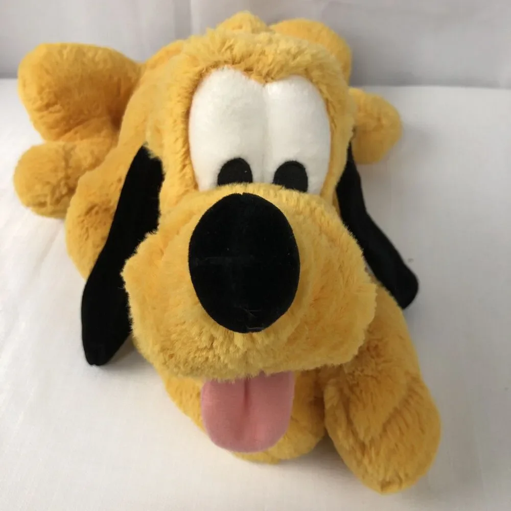Authentic Disney Store Original Pluto Plush 16” Laying Down Stuffed Animal Dog